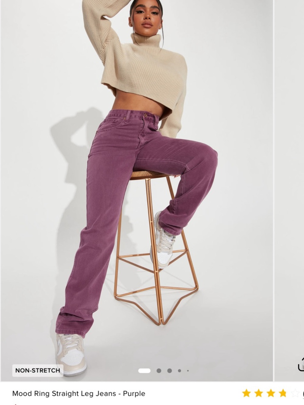 Fashion Nova Purple Mood Ring Straight Leg Jeans NWT